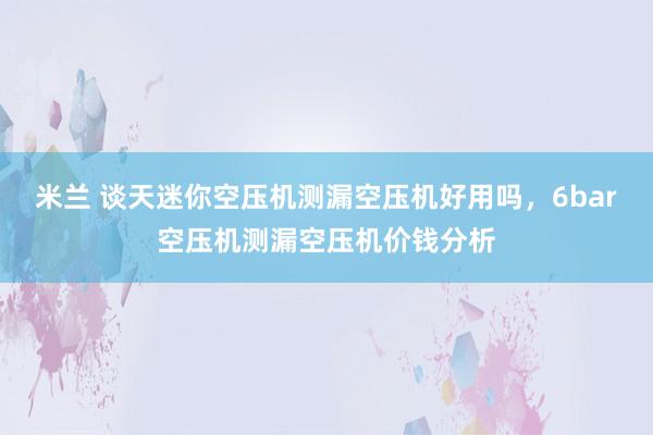 米兰 谈天迷你空压机测漏空压机好用吗，6bar空压机测漏空压机价钱分析