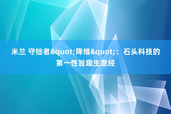 米兰 守拙者"降维"：石头科技的第一性旨趣生意经