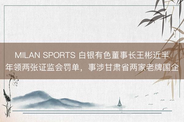 MILAN SPORTS 白银有色董事长王彬近半年领两张证监会罚单，事涉甘肃省两家老牌国企
